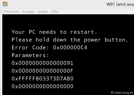 Fehler beim Versuch Windows 8.1 in einer VirtualBox VM zu installieren Fehler beim Versuch Windows 8.1 in einer VirtualBox VM zu installieren