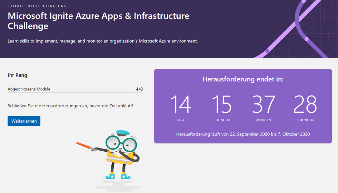 Microsoft Ignite Online plus kostenloser Prüfungs-Voucher Microsoft Ignite Cloud Skills Challenge 2020